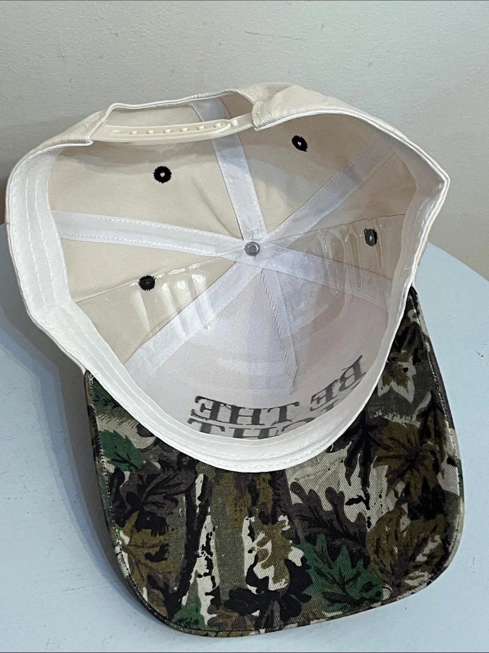 Zenana Be The Light Cream Cap with Camo Brim NEW